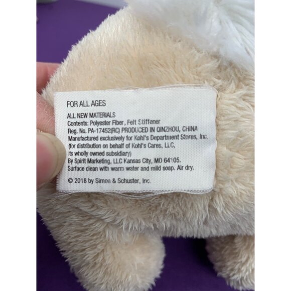 Kohl’s Cares Itsy-Bitsy Bunny Rabbit Cream 10 Inch Embroidered FacePlush Stuffed - Picture 7 of 11